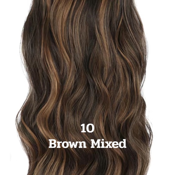 Other - Premium Synthetic Clip-In Ponytail Extension - Mixed Brown with Highlights